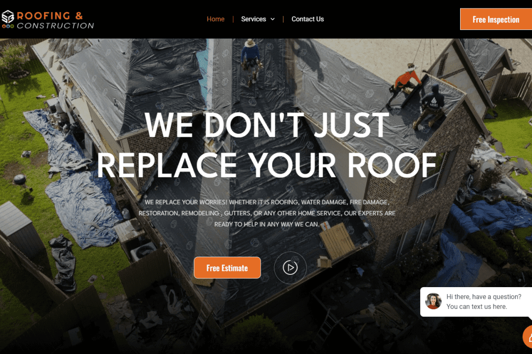 SB Roofing & Construction Website Screenshot