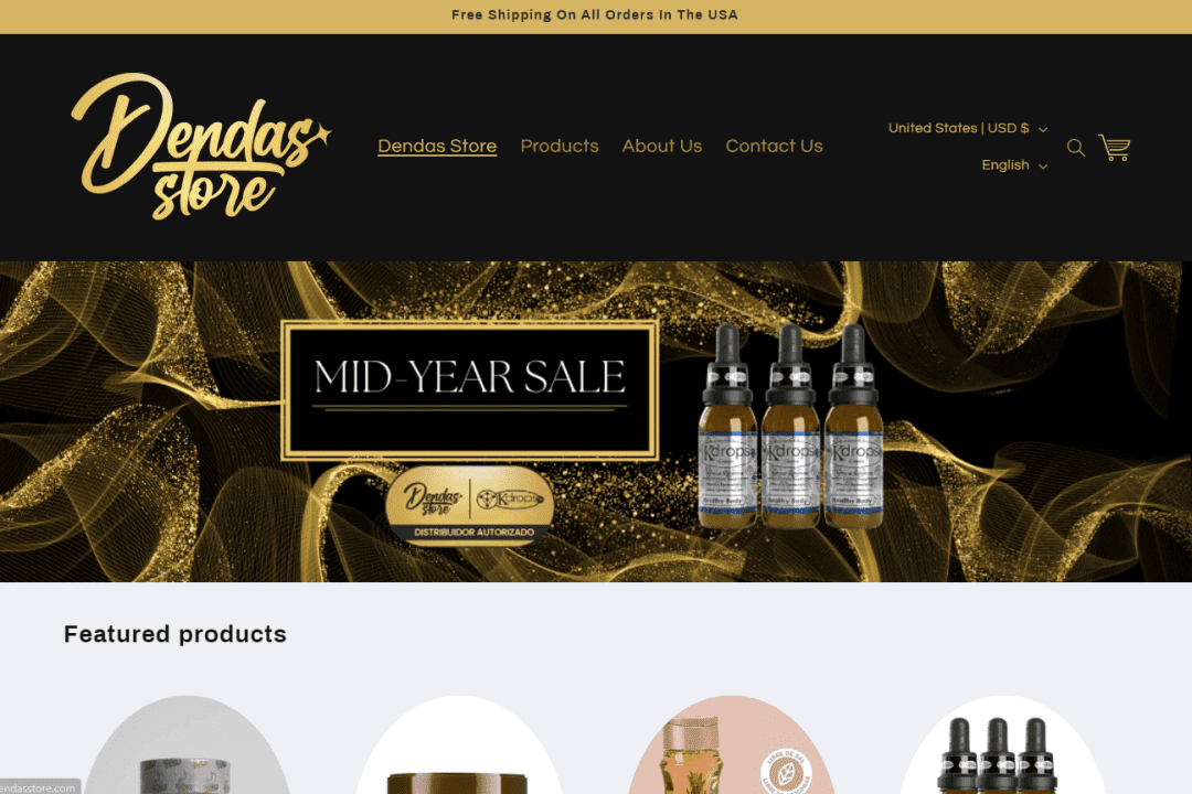 Dendas Store Website Screenshot