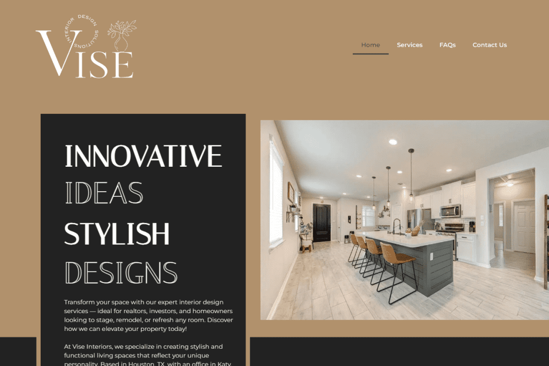 VISE Interiors Website Screenshot