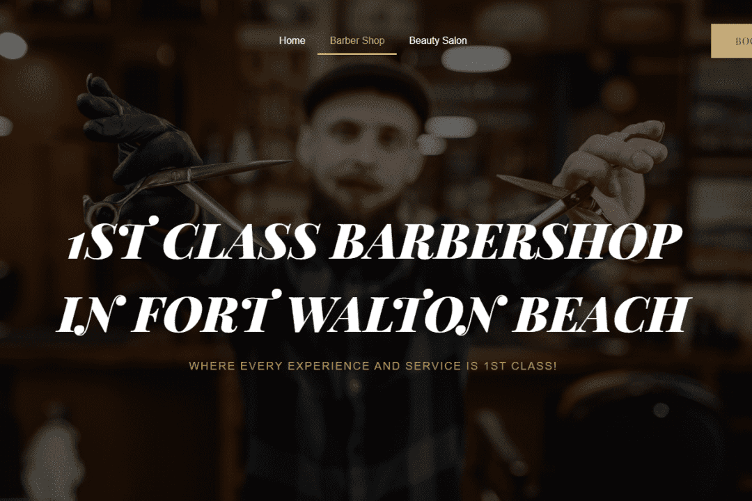 1st Class Barbers Website Screenshot